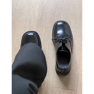 Cleanfit德比鞋男款方头皮鞋黑色公务鞋商务正装英伦休闲乐福鞋男