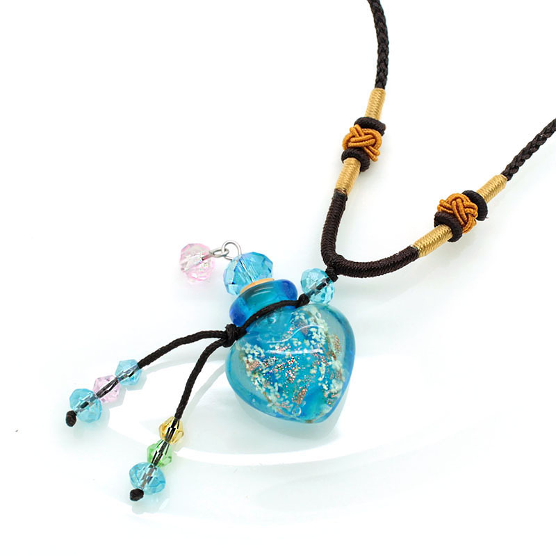 散香精油香水瓶琉璃项链桃心