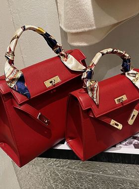 Clean Knоck大包包女2025新款高级质感女包时尚手提包红色新娘包