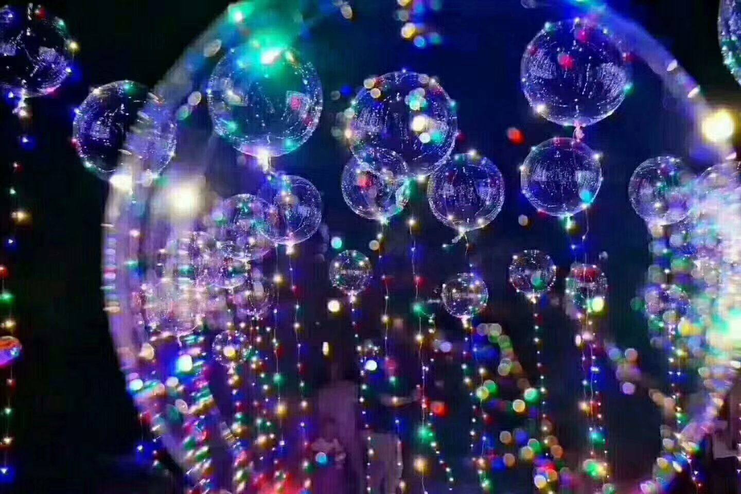 ins网红气球led彩灯透明发光新款手持带杆子超嗨波波发光气球