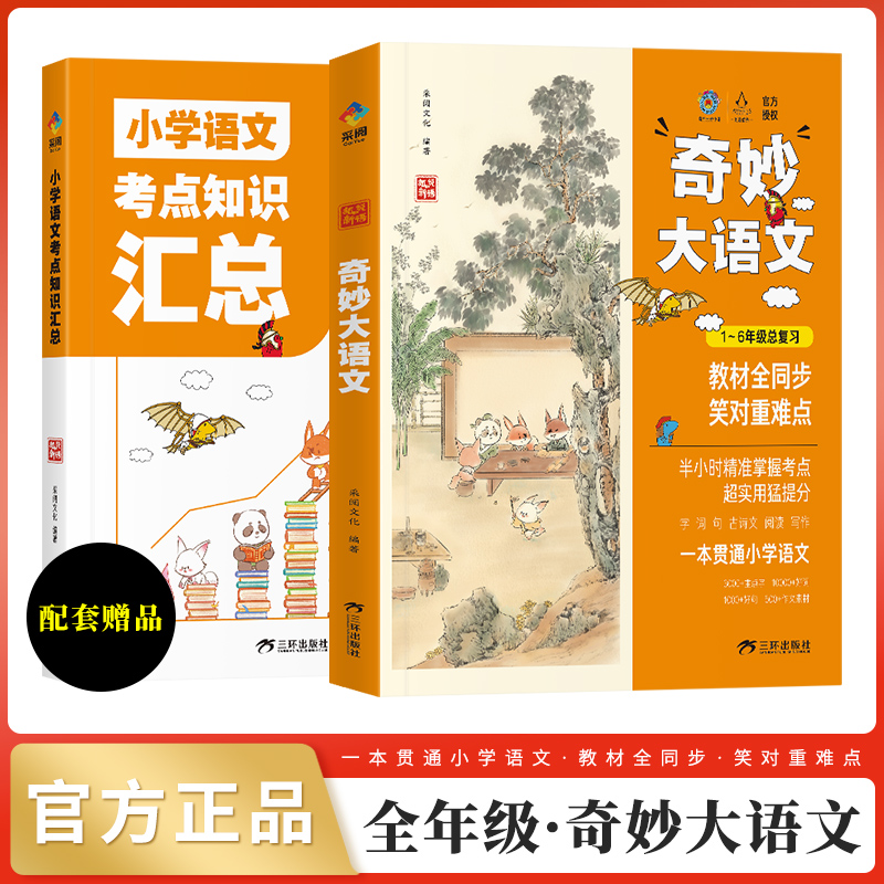 奇妙大语文1-6年总复习小学语文考点知识汇总全2册同步教材小升初奇先生妙小姐IP小学通用宝库汇总大全人教版强化训练教辅书读者