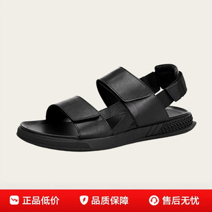 日本品牌LP凉鞋男士真皮厚底外穿休闲凉拖鞋新款软底透气沙滩男鞋