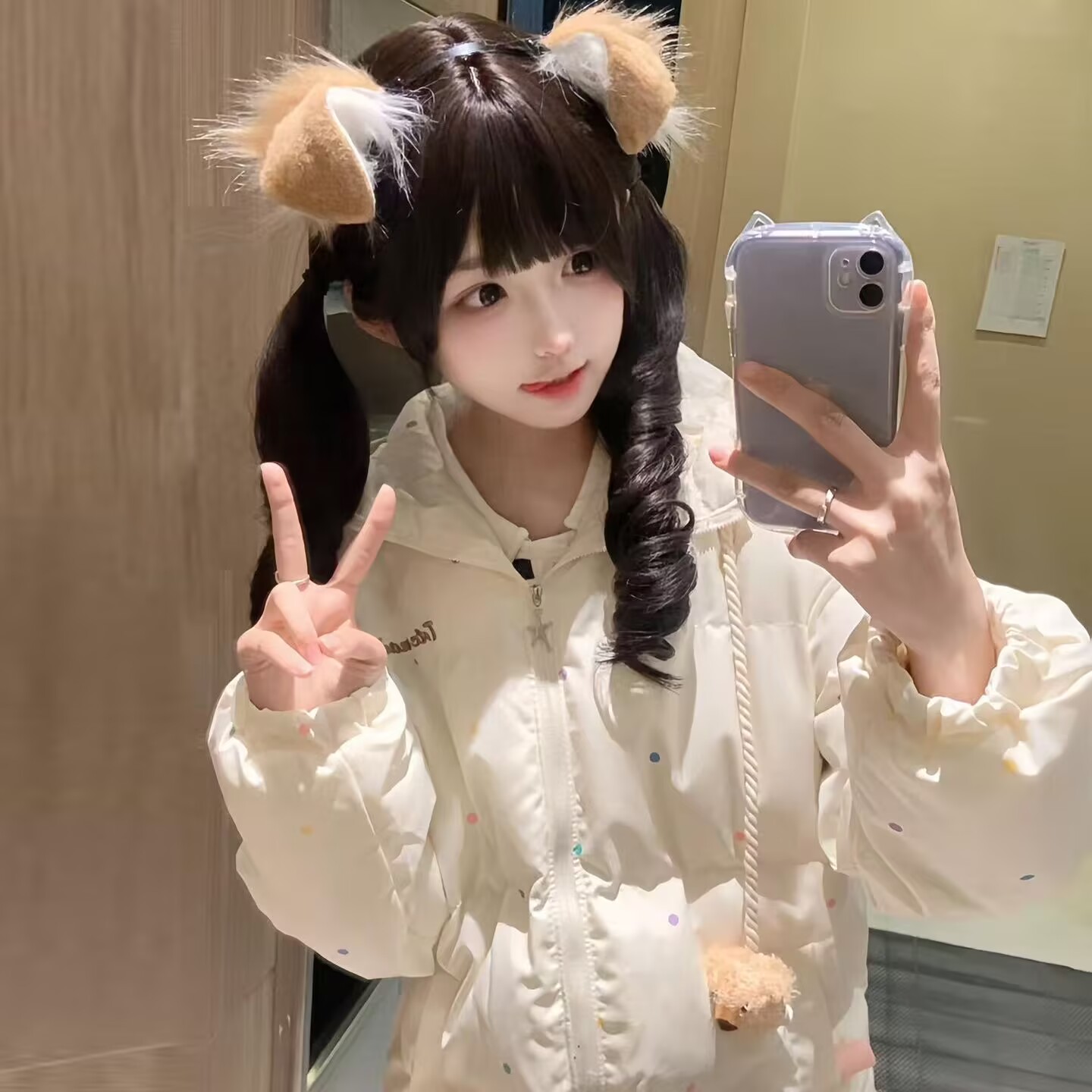 冬季超好看羽绒棉服女2026新款学生小个子波点棉袄短款棉衣外套女