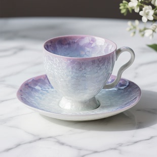 窑变结晶釉咖啡杯碟精致陶瓷马克杯高档泡茶杯办公室下午茶杯送礼