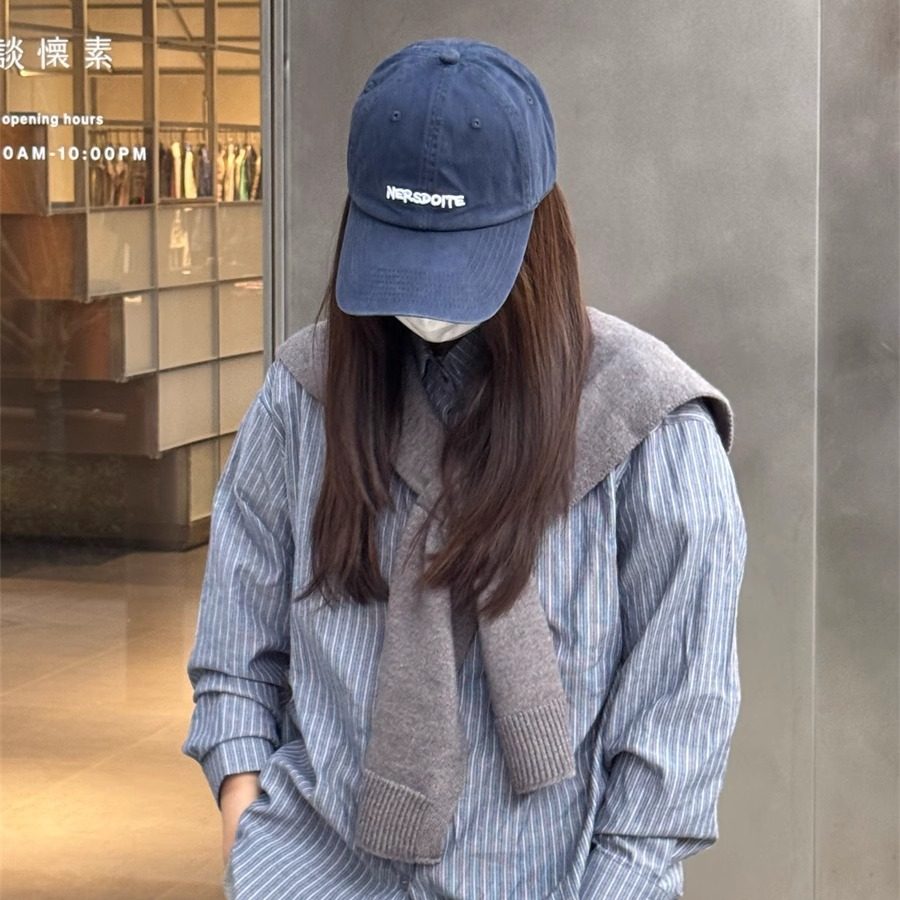 韩系ins风刺绣棒球帽女显脸小