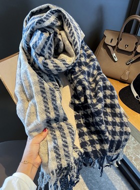 法国CINSKINS爆款女士围巾冬季新款气质羊绒百搭双面披肩保暖围脖