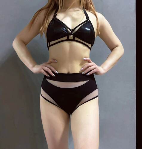 拼接网纱爵士舞裤Twerk高腰短裤heels性感电臀舞钢管舞