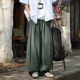 宽松阔腿弯刀裤 薄款 加肥加大码 灯笼裤 棉麻裤 直筒休闲长裤 子男夏季
