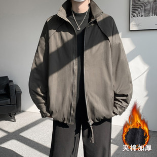 痞帅飞行夹克棉服男款冬季加厚三防短款廓形外套美式立领保暖棉衣