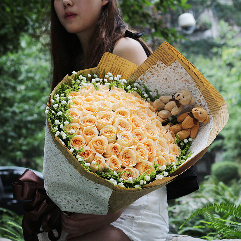 西宁兰州情人节母亲节玫瑰生日花束银川花店鲜花速递同城花店送花
