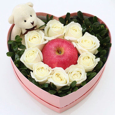 江都高邮平安夜圣诞苹果玫瑰礼盒扬州花店同城速递仪征镇江送鲜花