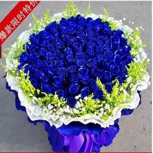 青岛花店鲜花同城速递情人节母亲节即墨胶州花束生日玫瑰蓝色妖姬