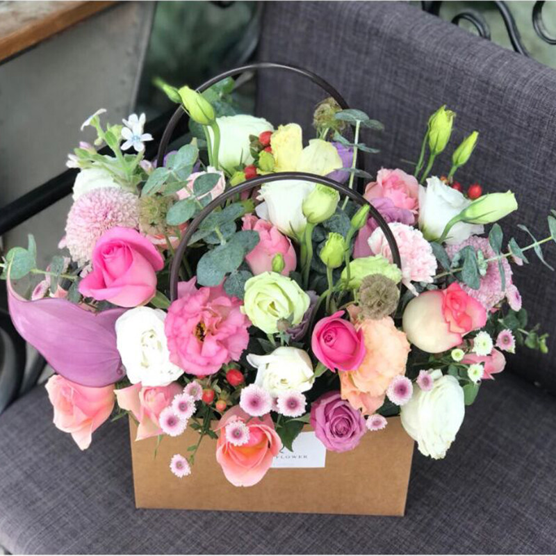 广州深圳同城送花手提花篮玫瑰