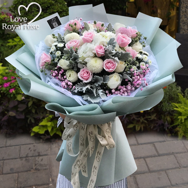 西宁鲜花速递同城玫瑰花绣球桔梗花混搭花束生日花店订花送花爱人,鲜花速递/花卉仿真/绿植园艺,鲜花速递(同城),淘宝优惠券,粉丝福利购,淘宝优惠卷