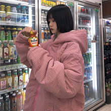 宽松学生 冬季 棉衣女潮ins超火外套粉色可爱羊羔毛棉服女港风韩版