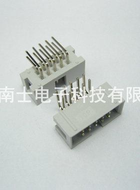 DENK DC3-10P 弯针 简易牛角 ISP接口 JTAG 插座 2.54mm间距 灰色