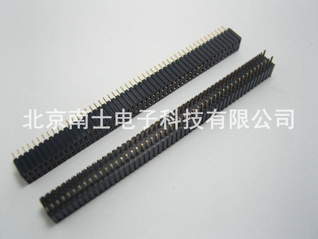 精工南士 镀金2*50P 100PIN双排母座排针插座间距1.27MM*2.54MM纹