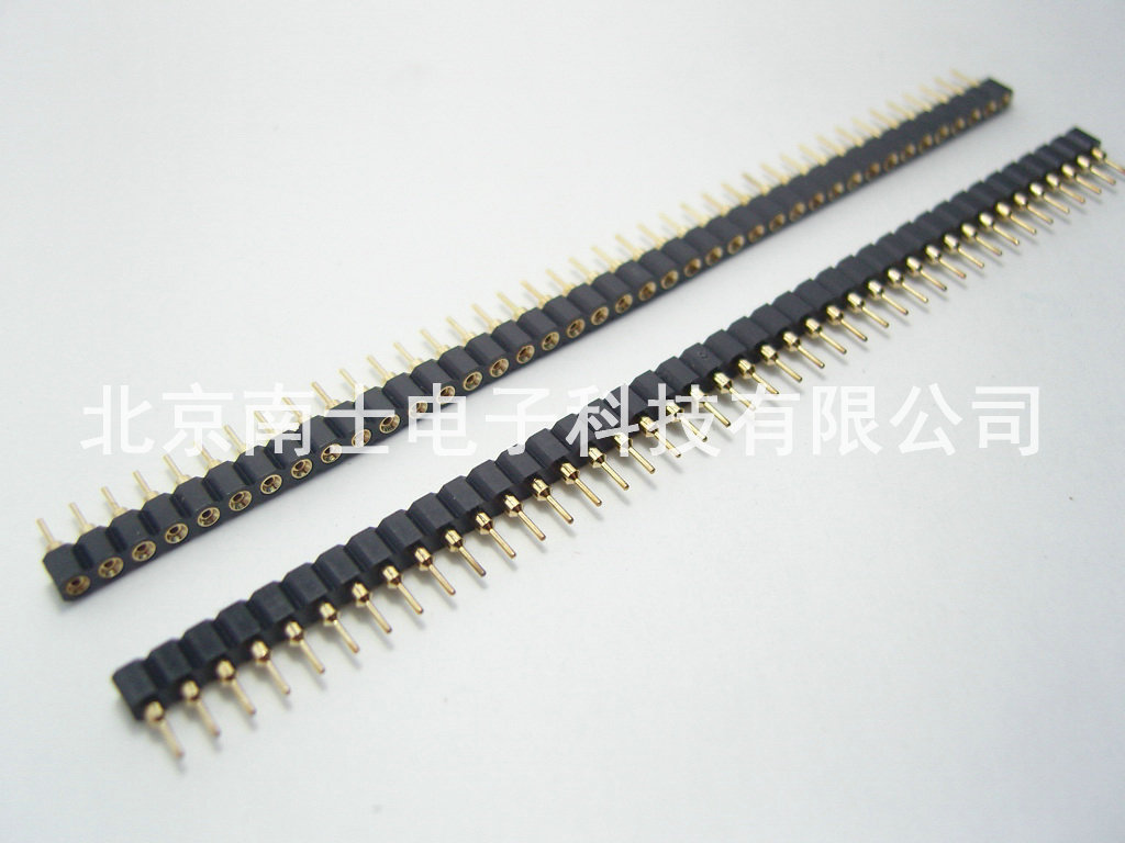 精工南士镀金1*40P圆孔单排座 排母 单排母座 圆排针晶振座2.54MM