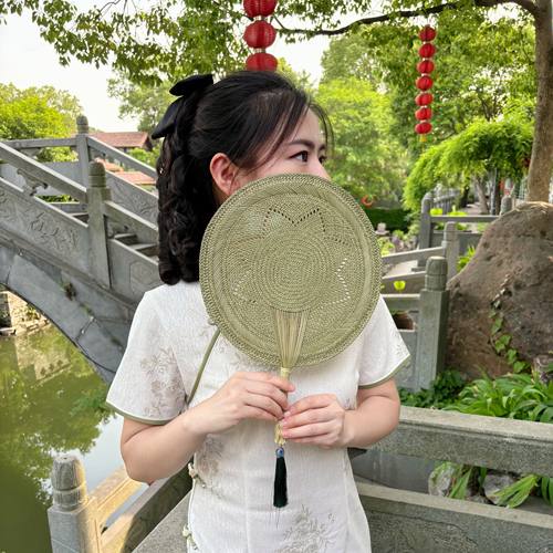 蒲扇手工扇子草编中国风汉服古风手摇纳凉宝宝驱蚊流苏老式扇子