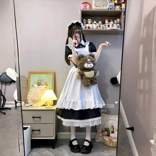 长款正统女仆装洛丽塔lo连衣裙