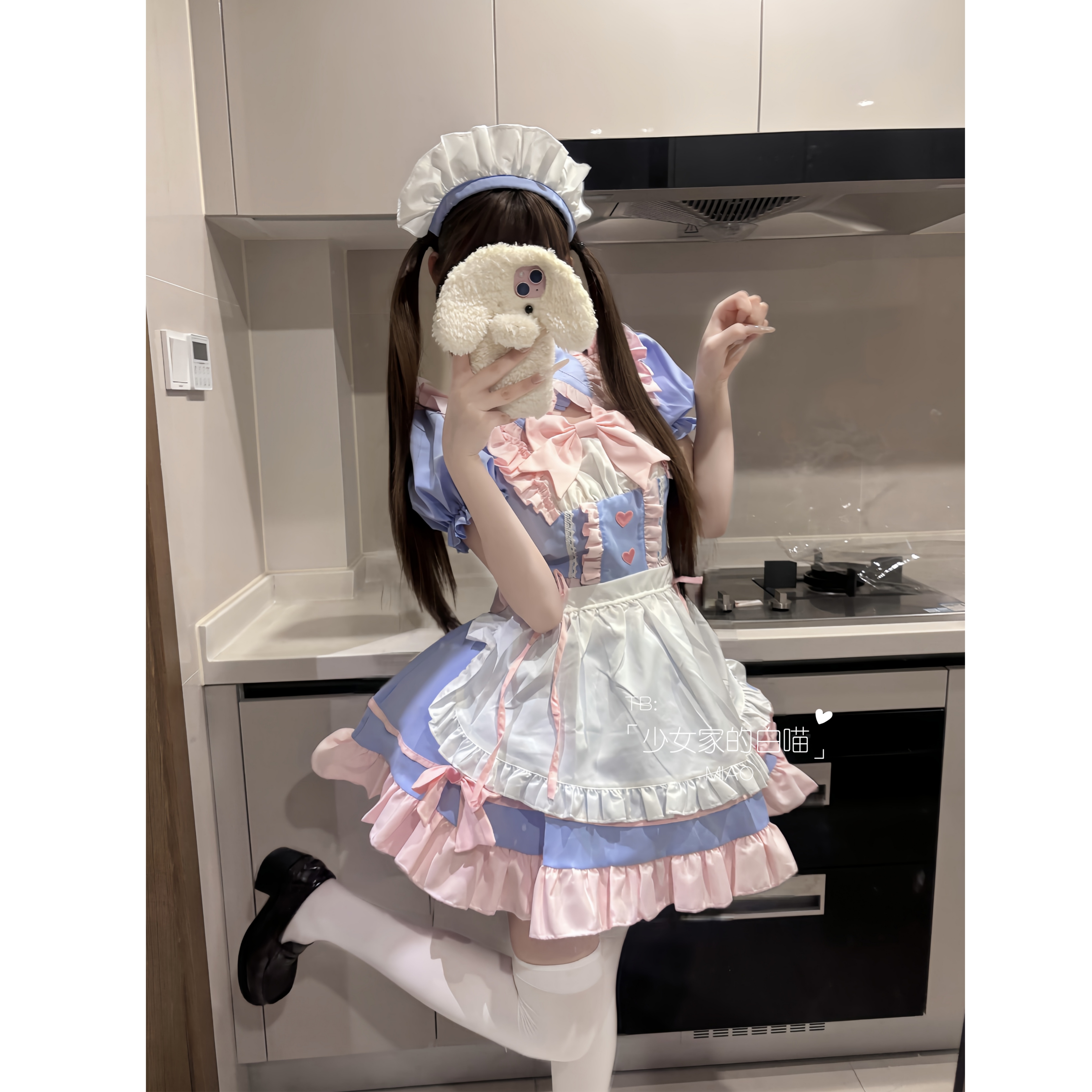 原创萌系猫咪女仆装蛋糕裙大码