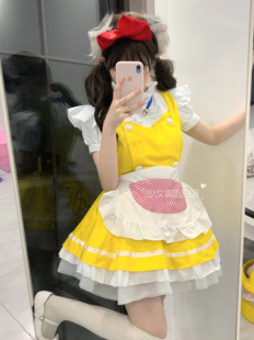 洛麗塔Cosplay日本樂(lè)天哆啦美動(dòng)漫服裝 新款 可愛(ài)cos女仆貓娘連衣裙