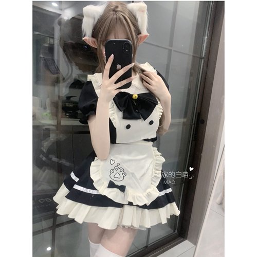 原创猫咪女仆装狗短连衣裙