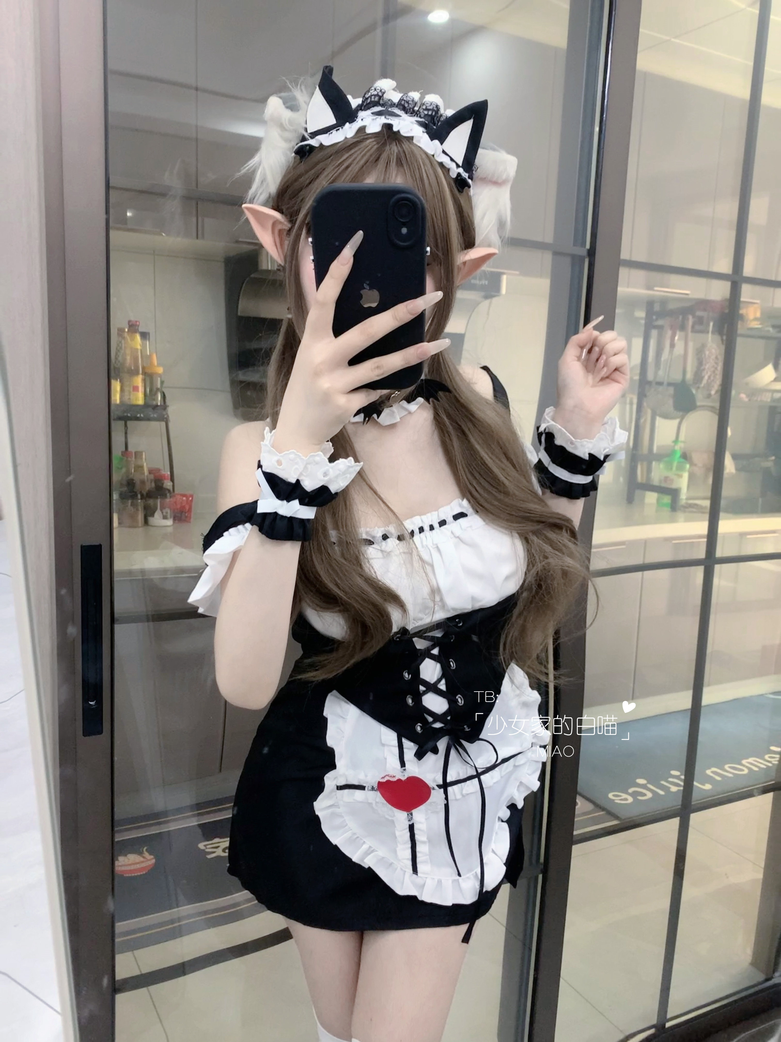 MIAO：甜心女仆装性感纯欲可爱lolita连衣裙超短修身包臀软妹制服