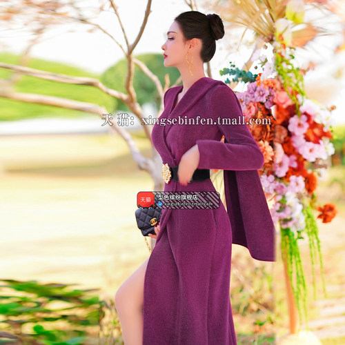 长袖英伦风炸街毛呢大衣