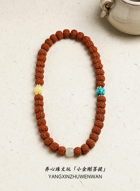 小金刚菩提子手串原籽六瓣红皮盘玩念珠精致配饰文玩男女手持手链