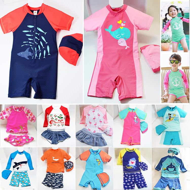 冲浪服男童女童泳衣婴儿童宝宝连体分体泳装潜水拉链带帽长袖幼儿