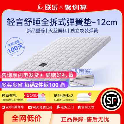 联乐3D科技薄床垫乳胶独立袋装弹簧床垫席梦思12cm厚可拆洗可定制