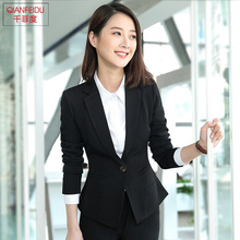黑色小西服上衣 外套女2019新款 耸肩小西装 短款 职业装 春夏款 正装