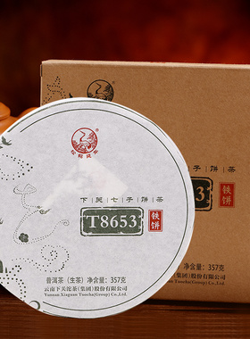 云南茶叶普洱生茶饼 下关沱茶2016年金榜系列铁饼茶T8653盒装357g