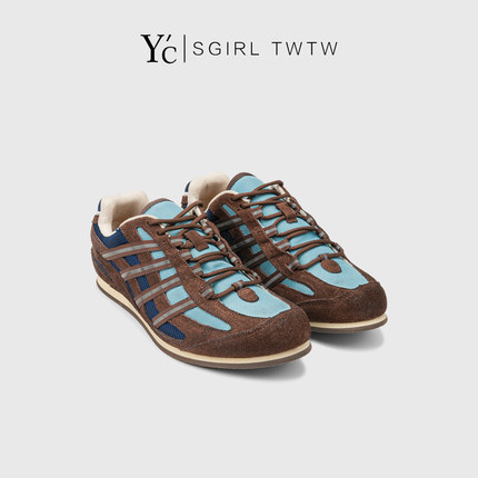 YC｜时尚复古芭蕾德训鞋女2025新款小众百搭撞色透气休闲运动鞋潮