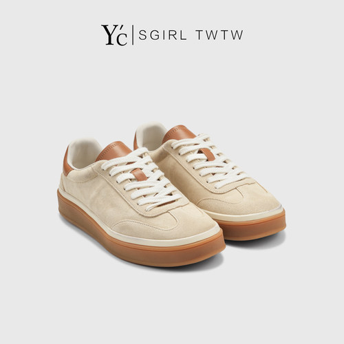 YC｜美式时尚芭蕾德训鞋女2025系带平底舒适休闲阿甘小白鞋板鞋潮