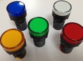 电源按钮信号灯AD16-22D/S 纯红蓝黄绿白色DC24VAC220V LED指示灯