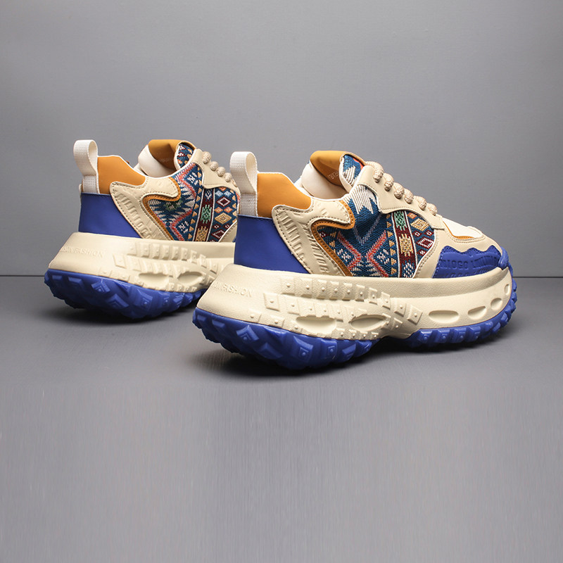 潮牌厚底增高刺绣男老爹鞋百搭