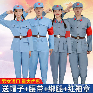 棉麻红军演出服八路军大人长征服装老表演男女成人抗战服衣服