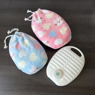 出口日本热水袋毛绒暖水袋学生暖手宝冲水日式 汤婆子注水暖手壶