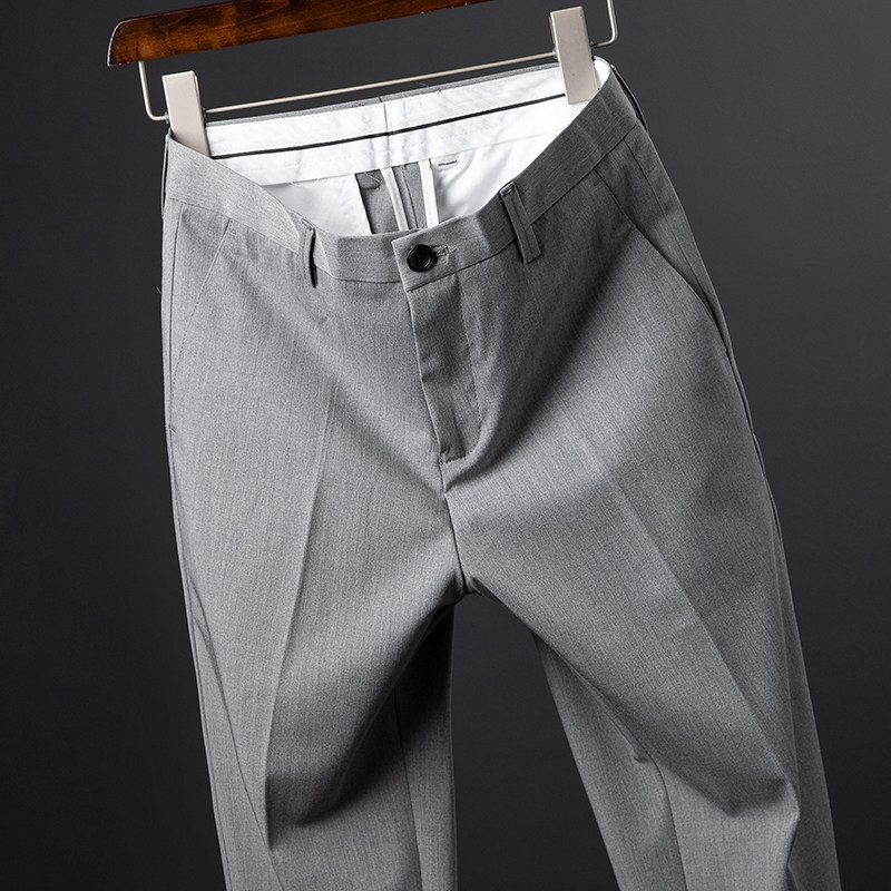 高端垂感西裤男九分秋季休闲裤子男士修身小脚商务正装西装裤直筒,男装,休闲裤,淘宝优惠券,粉丝福利购,淘宝优惠卷