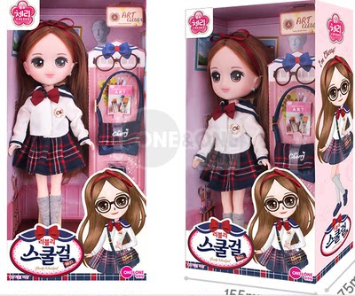 韩国进口Cherry Schoolgirl Juri洋娃娃校服娃娃学生上学娃玩具