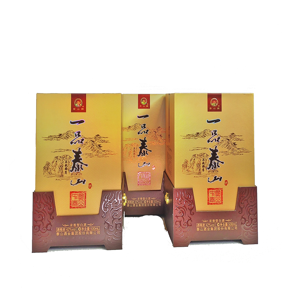 一品泰山酒山东泰安名酒小窖佳酿浓香白酒型42度500ml4瓶箱