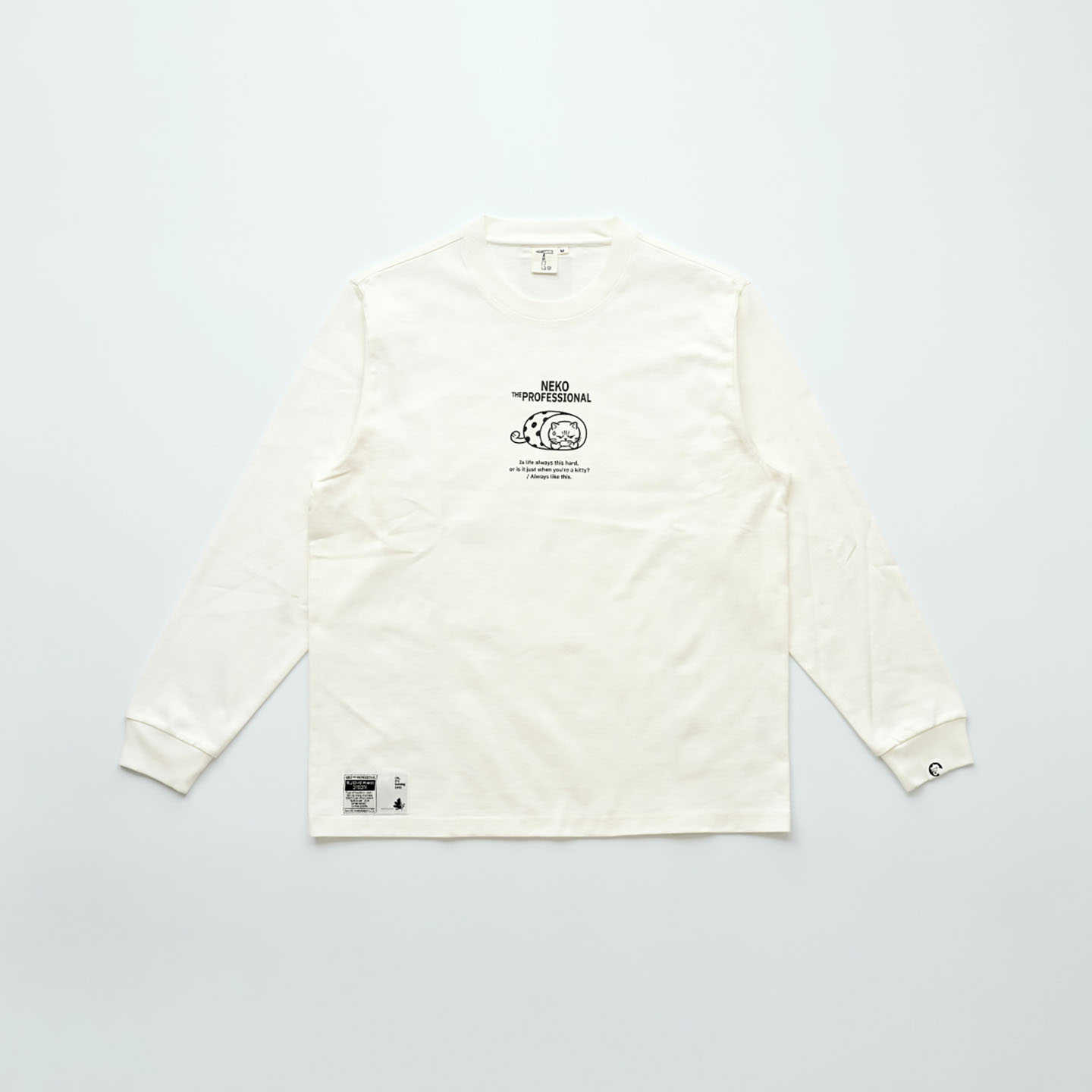 好嗨森重磅长袖猫猫插画T恤