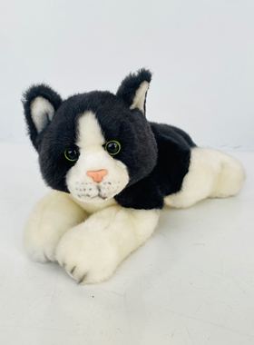 美国russ仿真猫咪毛绒玩具 样板豆袋黑白奶牛猫咪毛绒娃娃 质量好