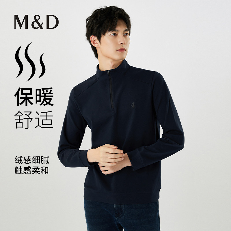 名盾男士Polo衫春季商务休闲立领长袖T恤纯棉纯色舒适上衣TK