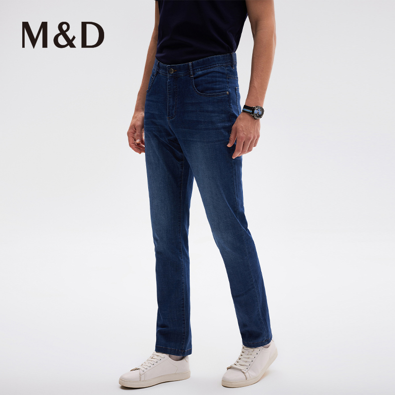 MD名盾休闲牛仔裤男夏季薄款修身百搭牛仔长裤子男经典牛仔裤 DM