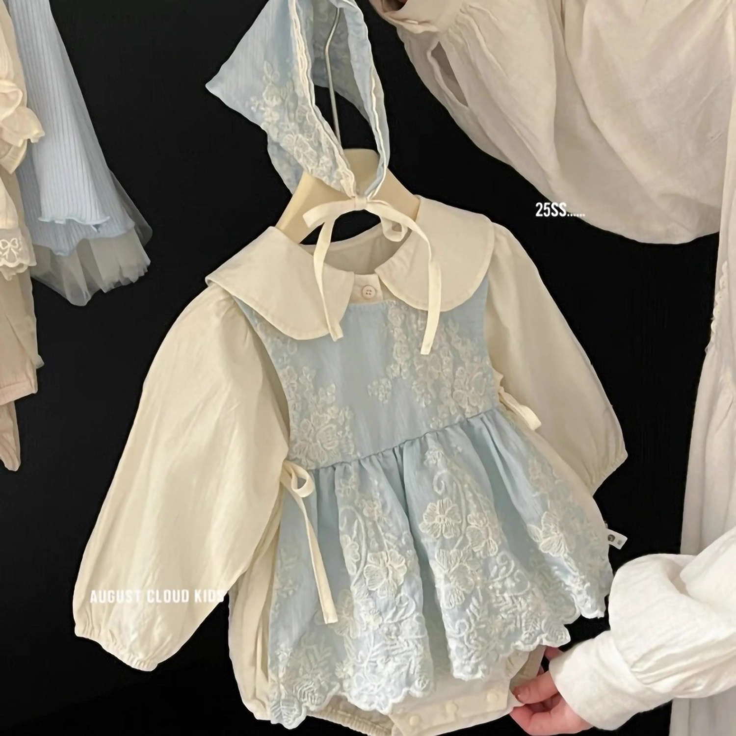 2026春装新品婴儿裙子哈衣女宝宝春秋包屁衣公主裙小月龄公主套装