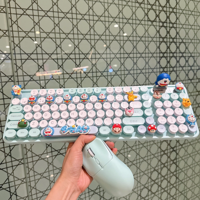 DIY充电无线卡通哆啦A梦键盘鼠标蓝牙双模笔记本电脑公仔键鼠套装