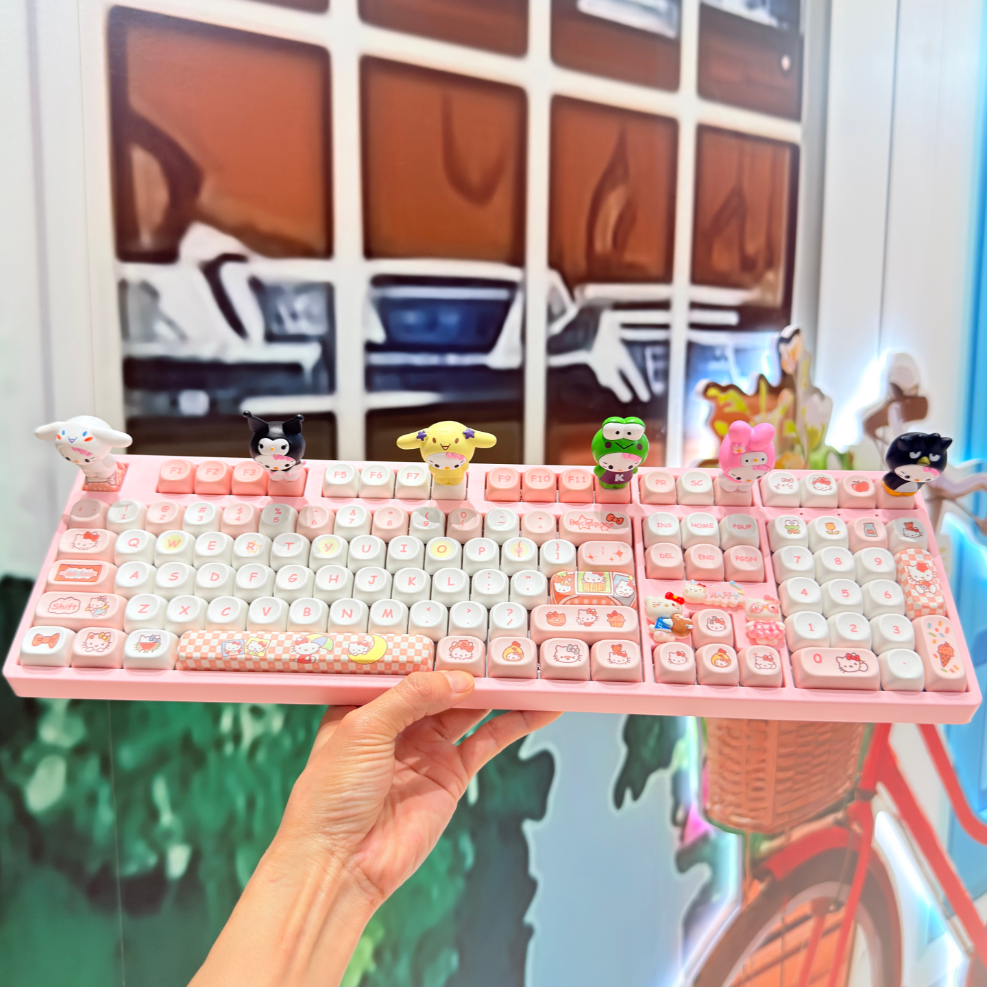 私人定制海绵宝宝机械DIY键盘鼠标无线RGB青轴充电HelloKitty键盘